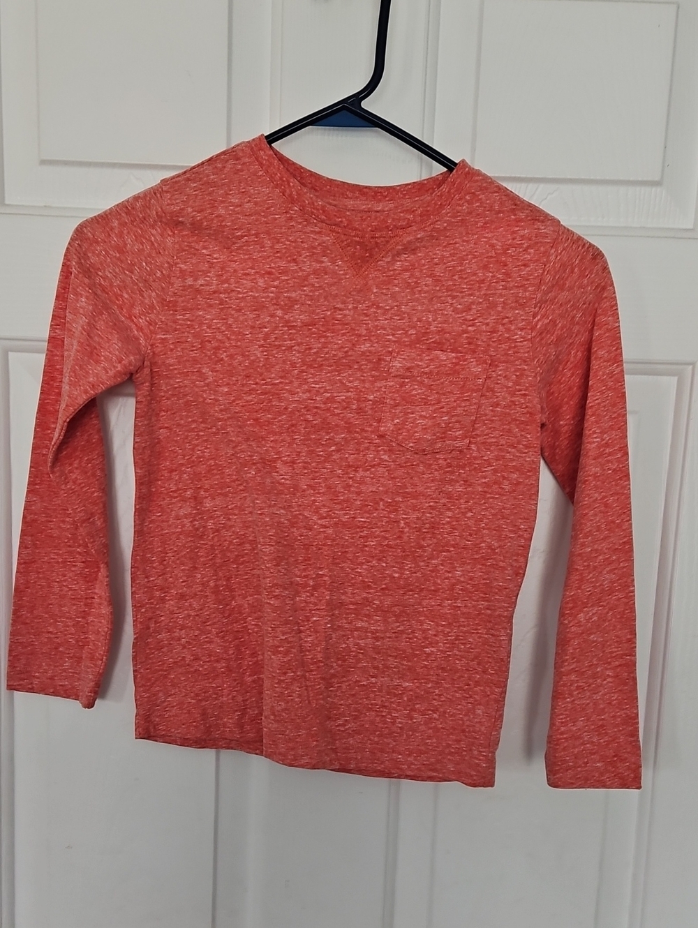 Lands' End Heathered Red Long-Sleeve Pocket Tee for Kids